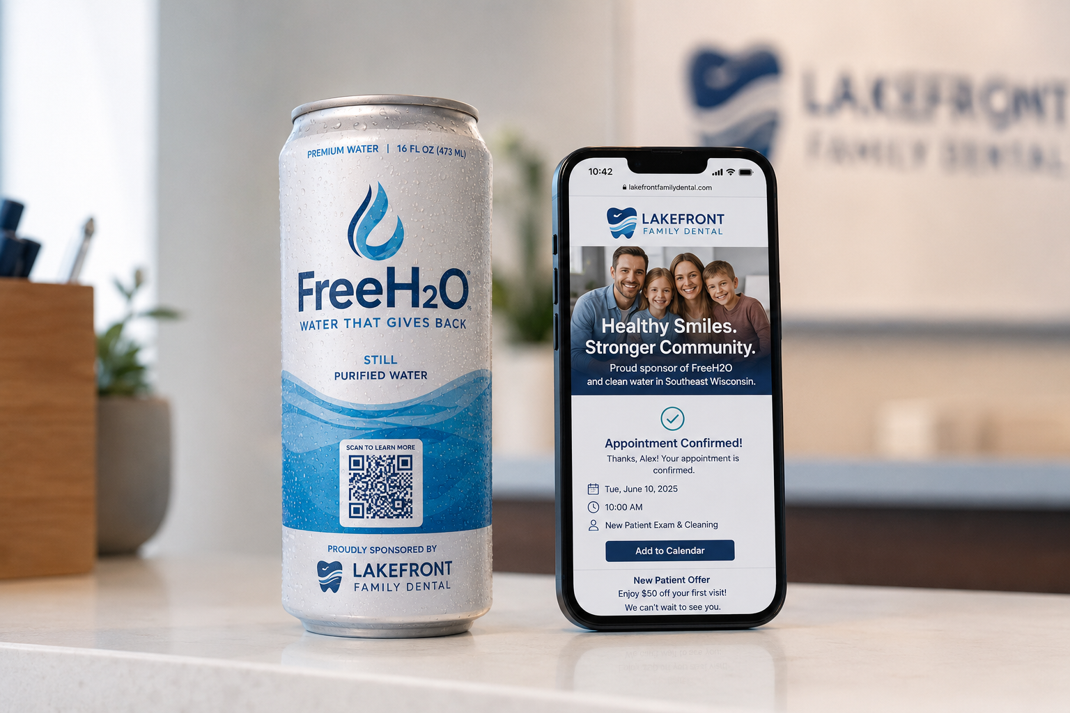 FreeH2O advertiser campaign mapped to a QR destination