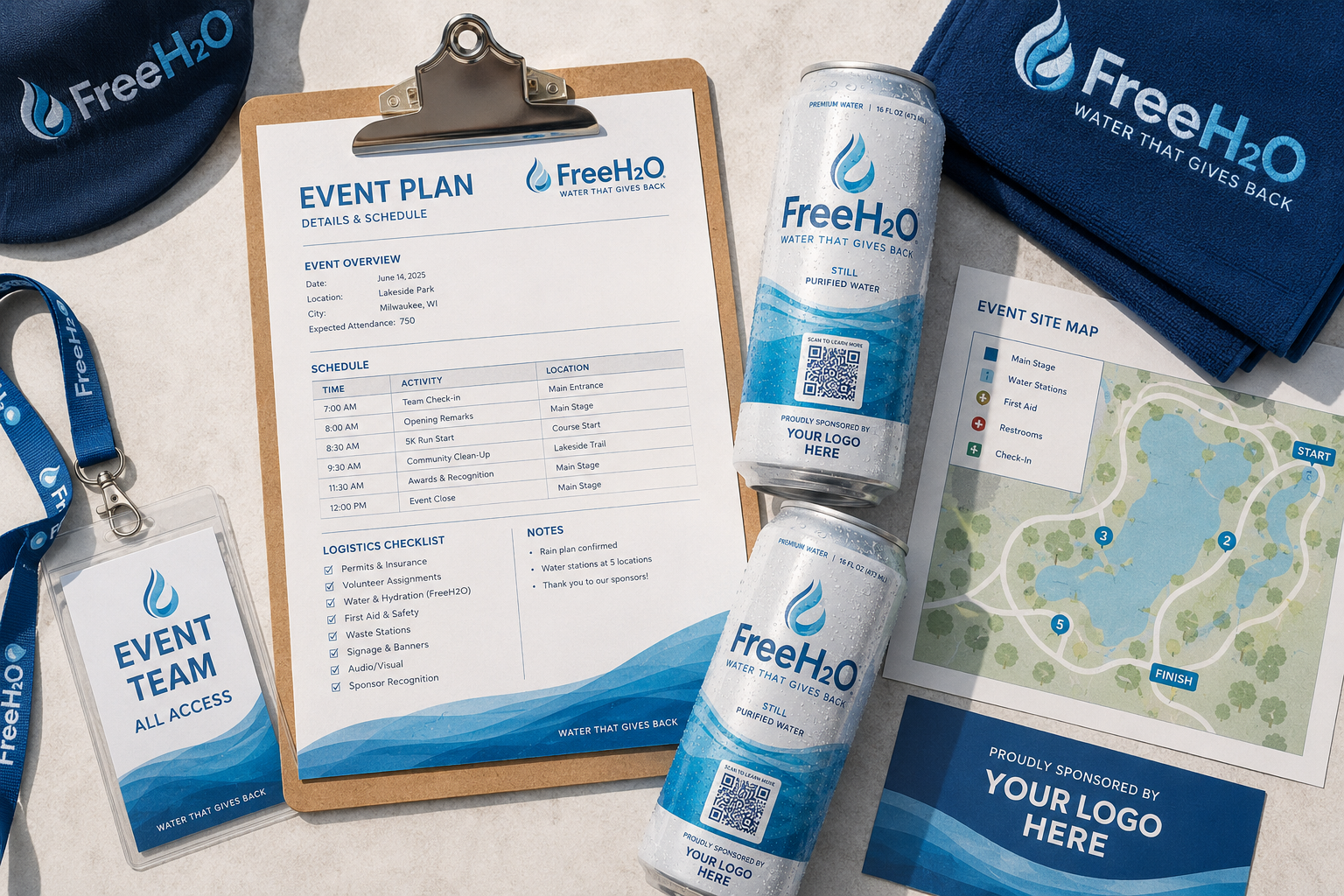 Organized FreeH2O event qualification checklist planning image